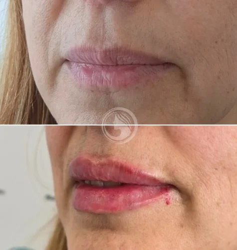 Labios rejuvenecidos con técnica Russian Lips – resultado natural.